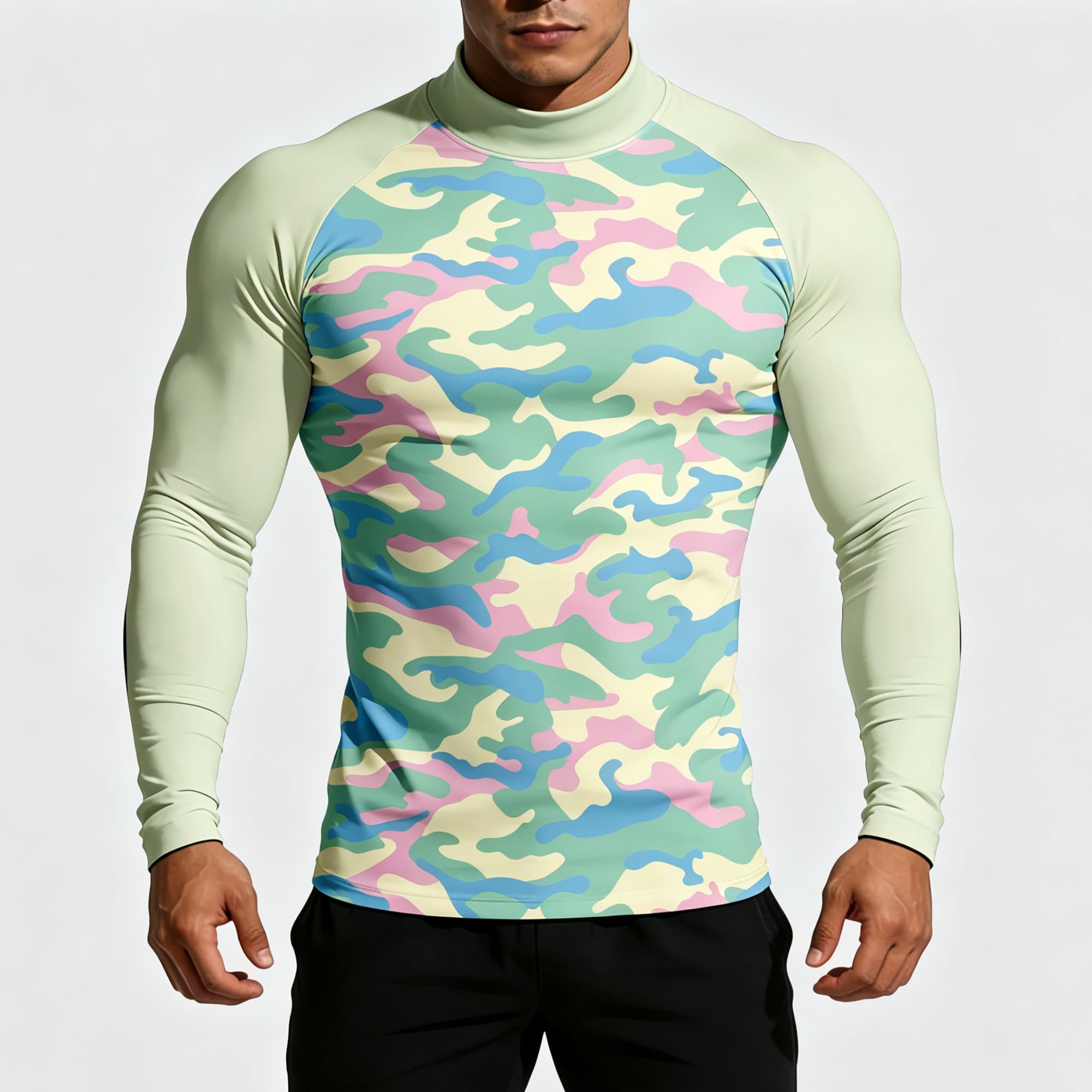Men Pastel Camouflage Print Mo - đánh giá và giá Base Layer Top