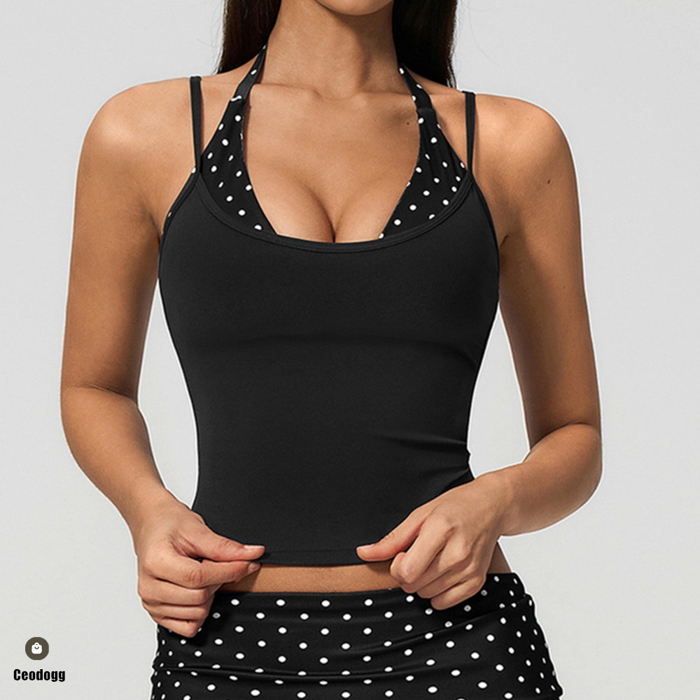 Polka Dot Women Strap Halter Y - đánh giá và giá Suspender Tank Top
